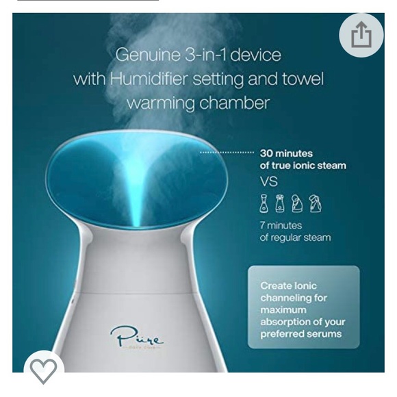 NanoSteamer - 3-in-1 Nano Ionic Facial Steamer by PureDailyCare. New, never used - Picture 4 of 6